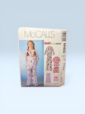 McCall’s Pattern M4650 Girls Sleepwear Size M-XL - New/UNCUT